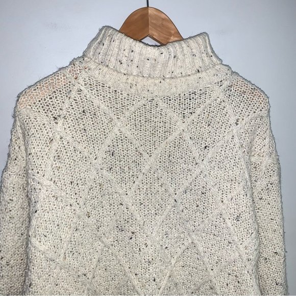 Weekend Editions Vintage Sweater Size Small Oversized Ivory Speckled  Wool Blend - Picture 4 of 7